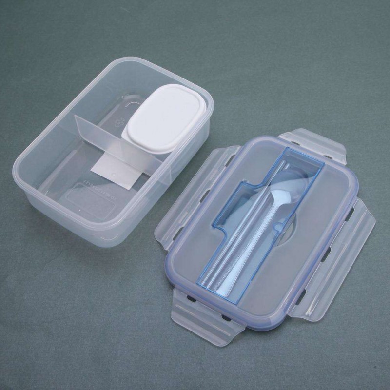 Outdoor Portable Microwave Lunch Box with Soup Bowl Chopsticks Spoon Food