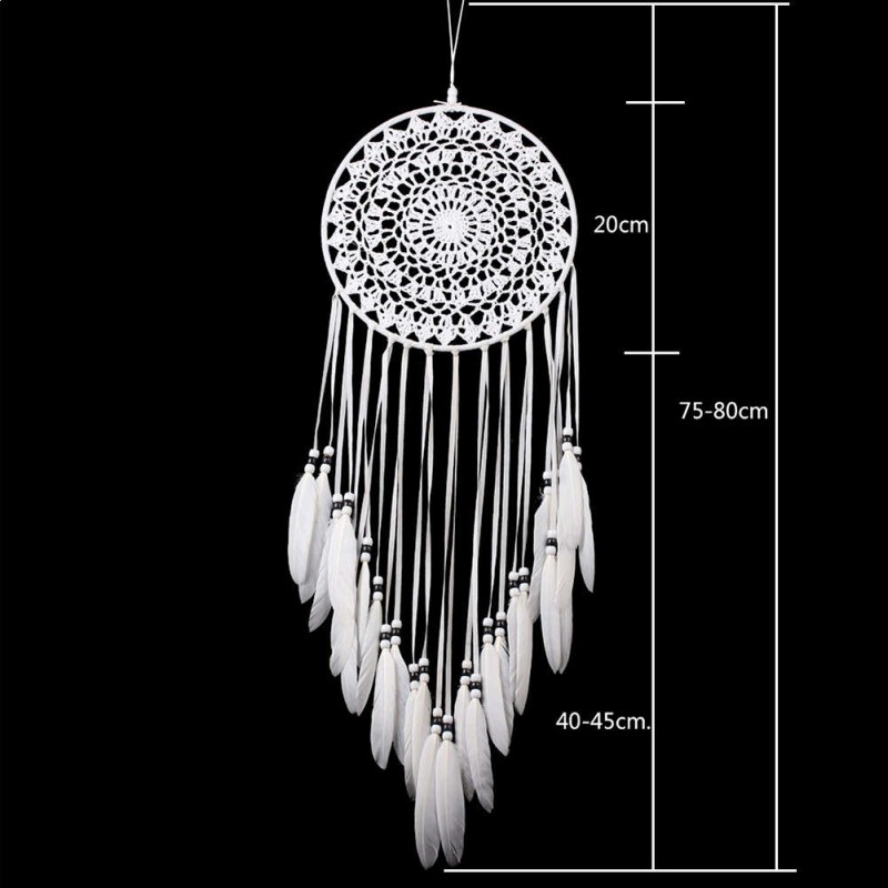 White Decorative Pattern Dream Catcher Wall Hanging Home Car Decor Craft