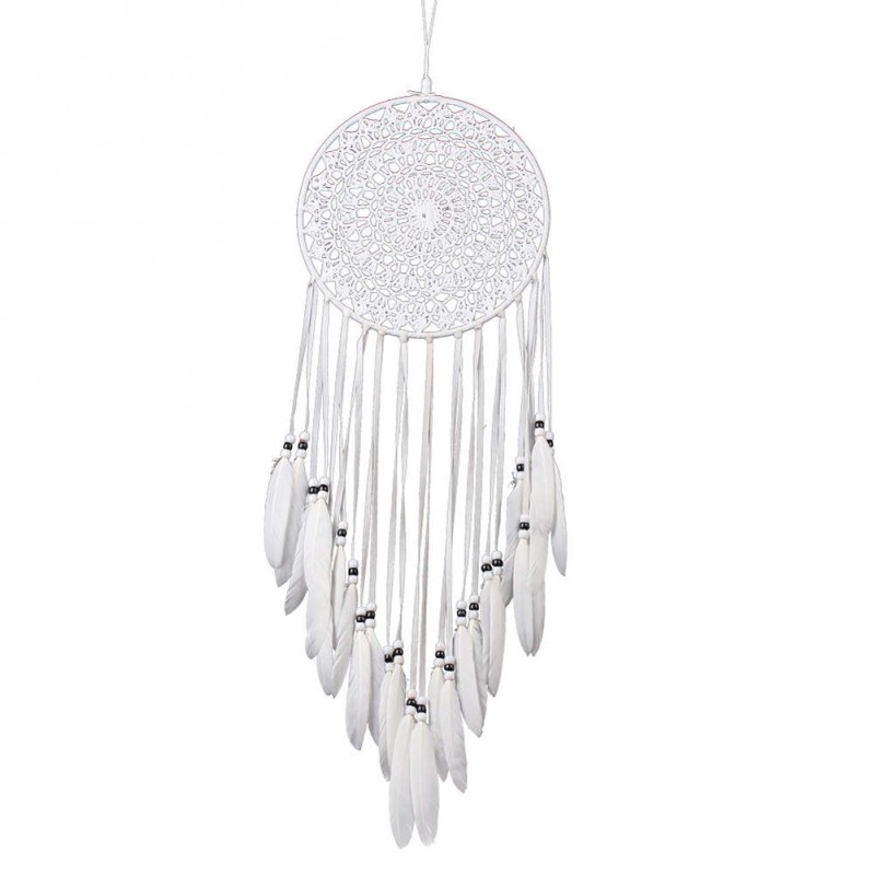 White Decorative Pattern Dream Catcher Wall Hanging Home Car Decor Craft