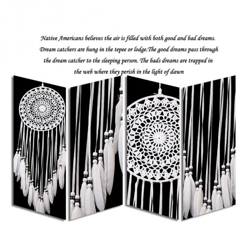 White Decorative Pattern Dream Catcher Wall Hanging Home Car Decor Craft