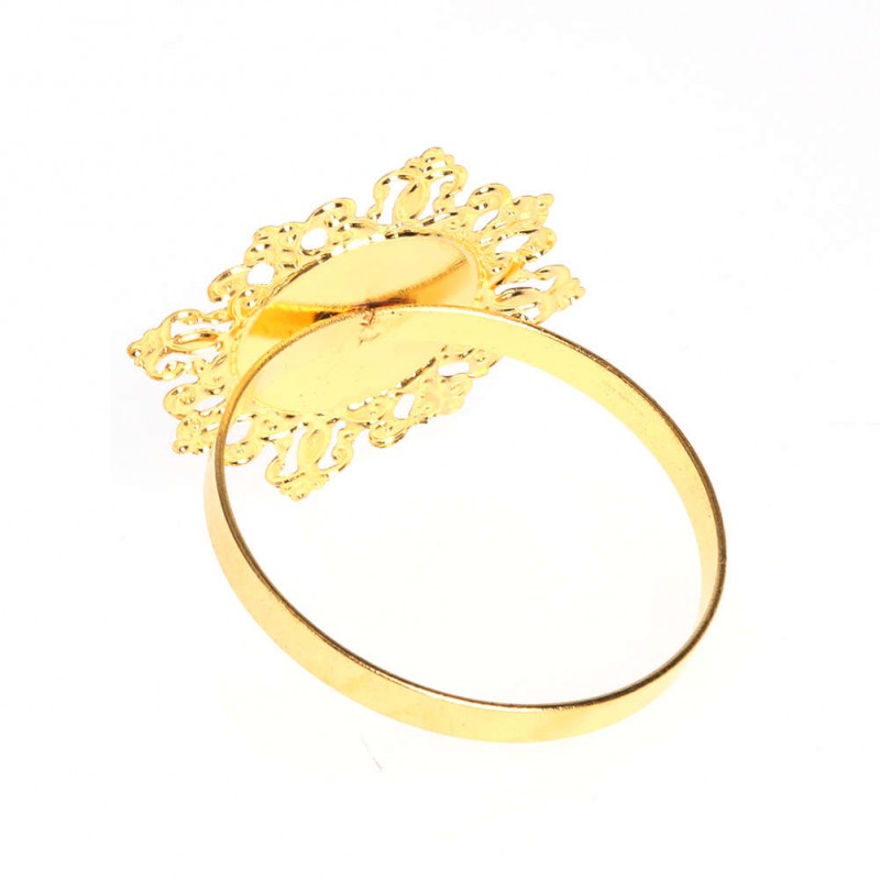 12pcs gold pearl napkin ring dinner decoration(White pearl)