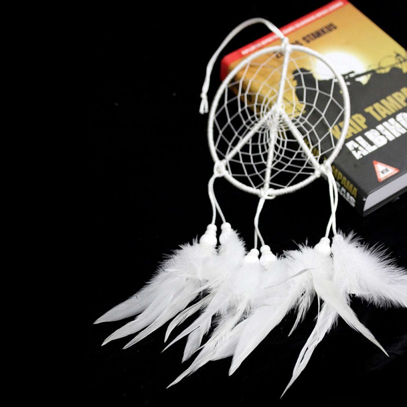 White Feather Dream Catcher Feather Car Wall Hanging Decor Craft