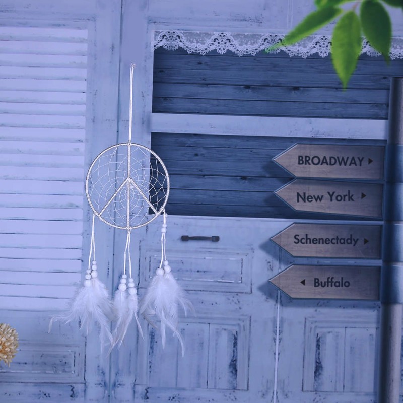 White Feather Dream Catcher Feather Car Wall Hanging Decor Craft