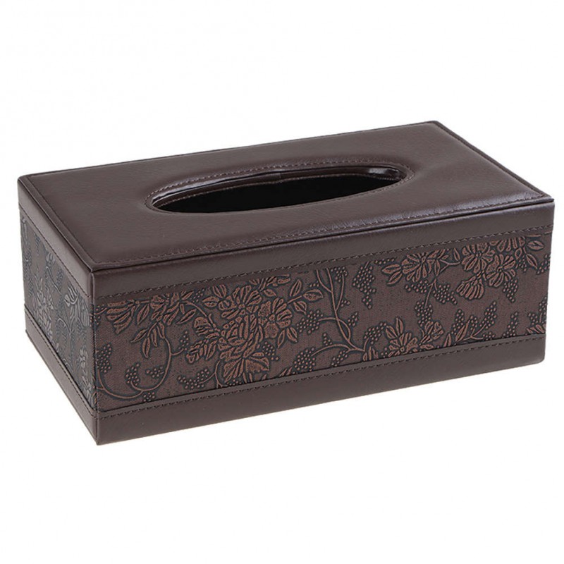 Car Home Rectangle PU Leather Vintage Tissue Box Cover Napkin Paper Holder