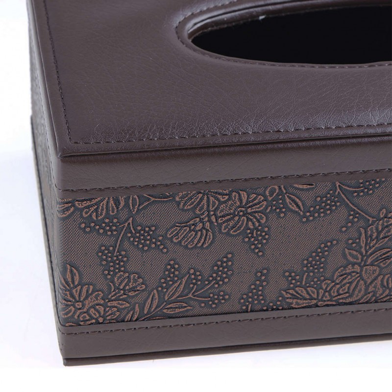 Car Home Rectangle PU Leather Vintage Tissue Box Cover Napkin Paper Holder