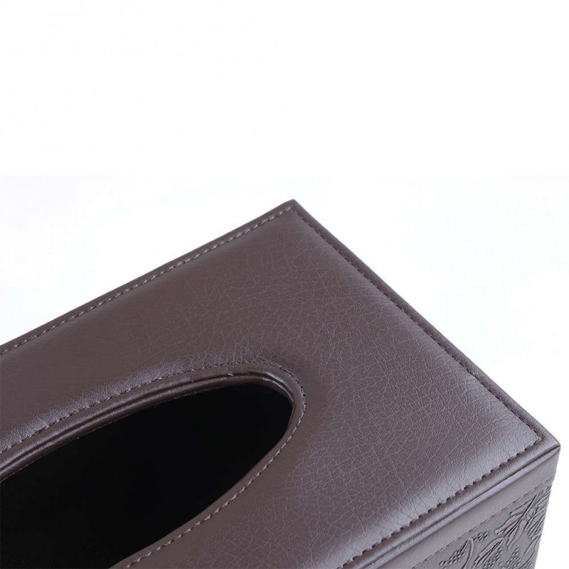 Car Home Rectangle PU Leather Vintage Tissue Box Cover Napkin Paper Holder