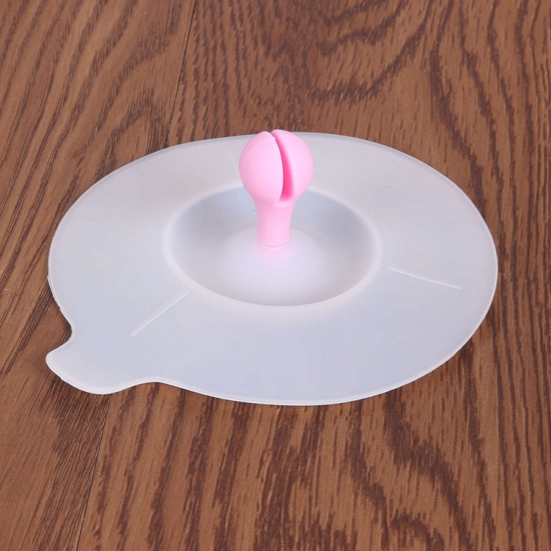 Bean Sprouts Dustproof Reuseable Silicone Cover Silicone Lid(Pink)