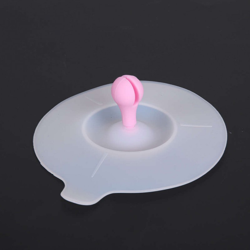 Bean Sprouts Dustproof Reuseable Silicone Cover Silicone Lid(Pink)