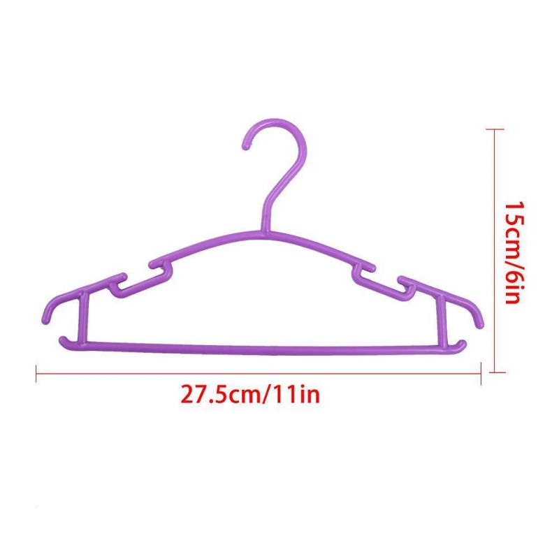 10pcs Plastic Clothes Hanger Non Slip Kids Clothing Sock Rack Drying Holder