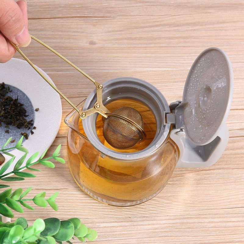 Gold Tea Infuser Sphere Mesh Tea Strainer Herb Spice Filter