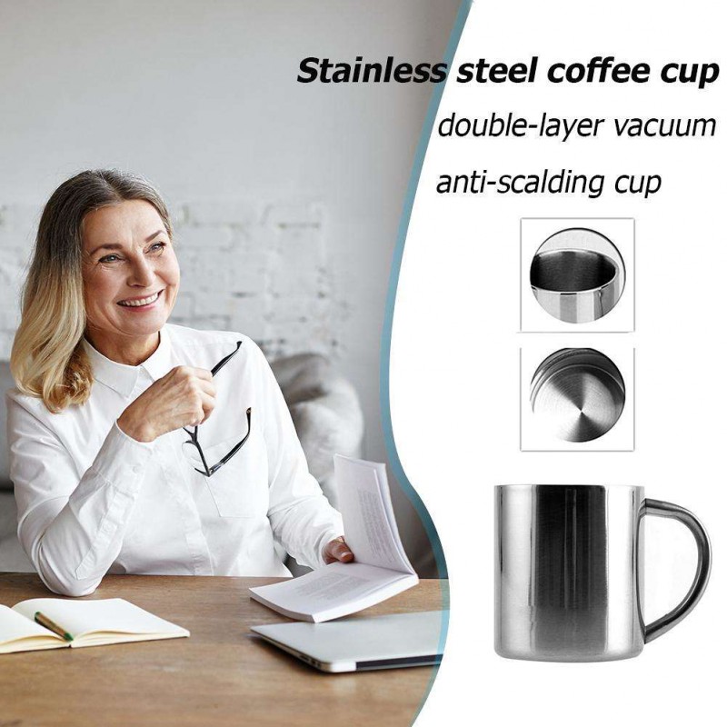 Coffee Cup Double-Layer Household Kids Coffee Mug Bottle